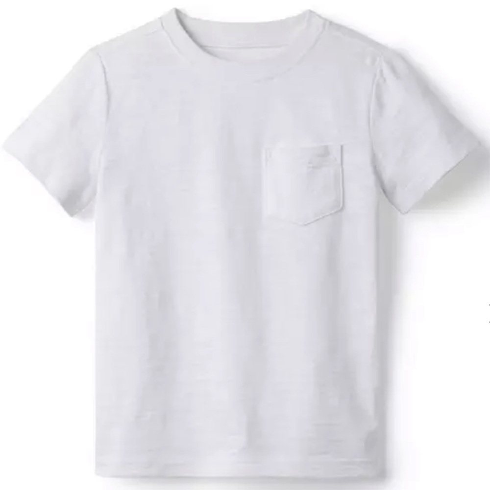 Janie and Jack Boys Size 14 Classif White Slub T-Shirt with Pocket NWT